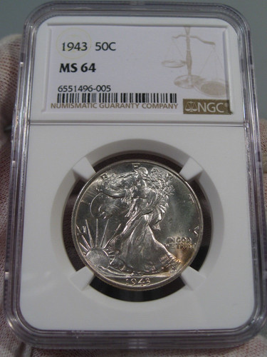 1943 walking liberty mezzo - bu,