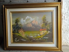 Dipinto Olio Su Tela Paesaggio Antonio Ponticelli Vintage