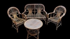 Salotto in vimini rattan rinforzato per interno ed esterno - Vintage ed elegante