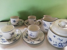 RICHARD GINORI FIORI BLU SERVIZIO TAZZINE CAFFÈ LATTE ZUCCHERO DECORO GRAN FUOCO