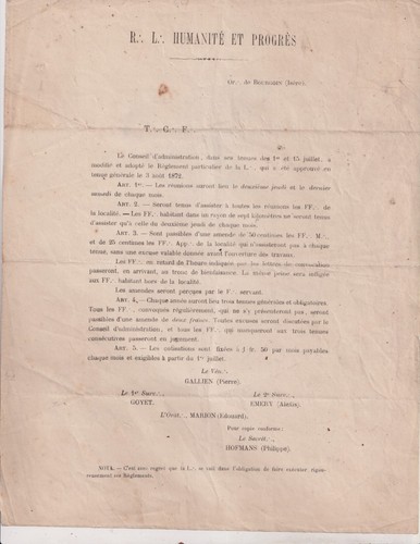 Vers 1870 franc maçonnerie - 1870., franc-maçonnerie
