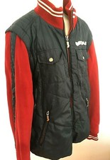 GAS-Giubbotto imbottito HONDA  blu rosso  maniche rimovibili 4 tasche 12A cm154