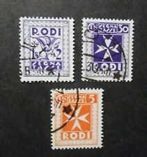 ITALIA , ITALY C.EGEO  RODI 1934 "SEGNATASSE" 3 Valori USED