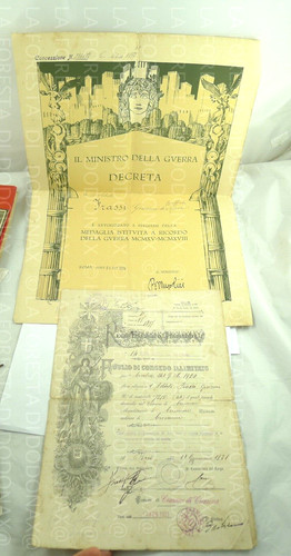 Ww1 diploma militare medaglia - diploma,