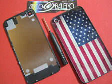 COVER VINTAGE per APPLE IPHONE 4 FLIP BATTERIA VETRINO BANDIERA STATI UNITI USA