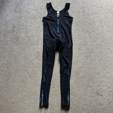 Collant bavaglino ciclismo taglia L termico lungo B’Twin Decathlon nero blu uomo invernale