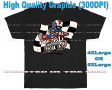 Moto Cross Motorcycle Dirt Bike Demon Retro Cartoon Art Black T shirt 4X / 5X
