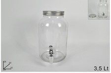 Dispenser distributore bibite bevande barattolo vetro rubinetto 3 litri