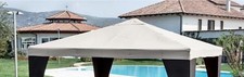 TOP COVER TELO TETTO RICAMBIO COPERTURA GAZEBO LEGNO 3X4 POLIESTERE BIANCO