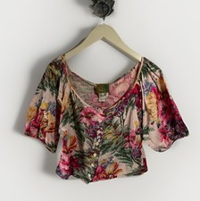 Camicia KENZO JUNGLE vintage anni 80 80 RARA cotone blusa crop floreale taglia M ottime condizioni