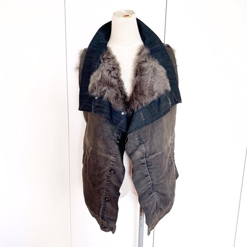 Gilet shearling denim - gilet,