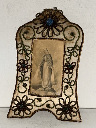 Antico santino ricamato porta - santino,