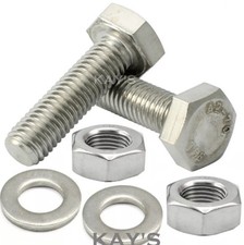 Bulloni in acciaio inox M6 M8 M10 set completo filettato viti dadi rondelle A2-70