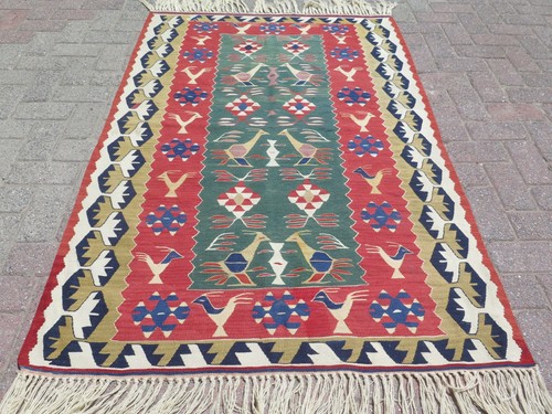 Tappeto kilim vintage verde - kilim,