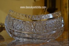Centrotavola ovale in cristallo di Boemia metà del XX secolo