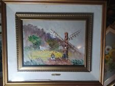 Quadro Dipinto Olio Si Masonite Firmato 'Aldo Pironte' Mulino