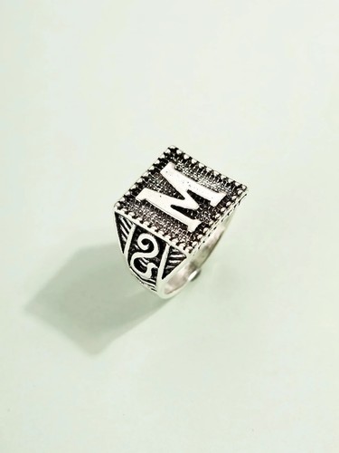 Anello uomo incisa lettera - , m