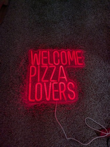 Insegna neon welcome pizza - neon, "welcome