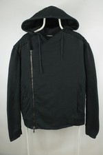 Balmain Giacca nera con cappuccio e zip da pilota uomo US XXL / EU 58