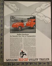 1936 AUTO CAR MULLINS RED CAP TRAILER HAUL SALEM MECHANIC SHOP AD 28511