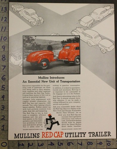 1936 auto car mullins - red, cap
