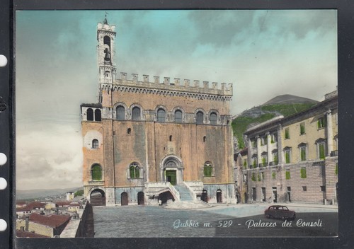 Cartolina gubbio palazzo dei - gubbio,