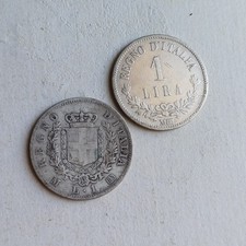 Monete Regno D Italia Lira Stemma + Lira Valore  In Argento 835 G 10  Lotto 1618