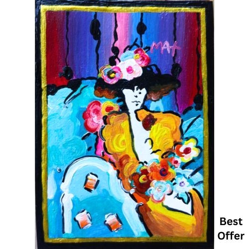 Peter max brown lady - max, firmato