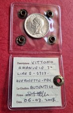 5 Lire 1927 Aquilino 2 rosette