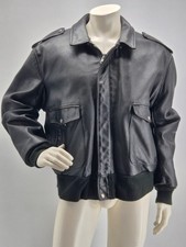 Schott NYC Jacket Pelle Vintage Anni 90 Made In USA Taglia 50 Bomber Aviator