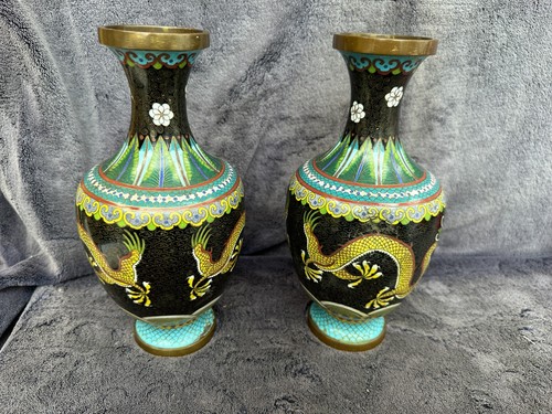 Coppia vasi cloisonne drago - coppia, di