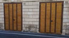 PORTONE PER NEGOZIO - GARAGE IN FERRO ANTICATO E LEGNO