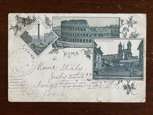 Cartolina antica ricordo - ricordo, di