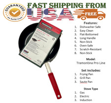 Tramontina Padella Professionale 12" Ristorante, Antiaderente Alluminio Cucina Alimenti