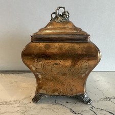 James Dixon Old Sheffield Plate Tea Caddy 6 1/4” H Circa 1835 James Dixon & Sons