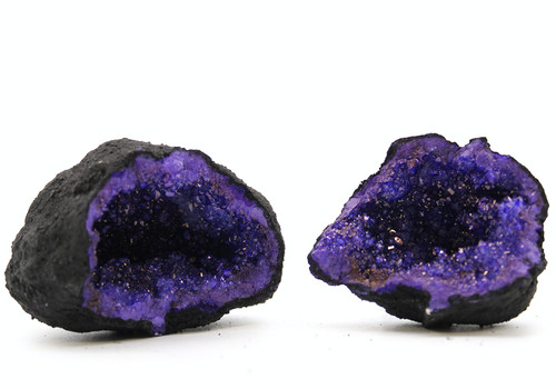 Geode calcite viola - , coppia