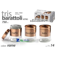 SET TRIS CONTENITORI IN VETRO