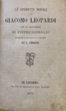 libro antico Leopardi Le Operette Morali ed. 1870, 10x14. Buono stato 