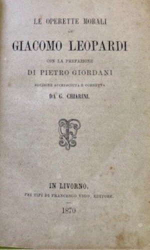 Libro antico leopardi - libro,