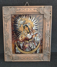 Quadro Icona Dipinta Su Vetro