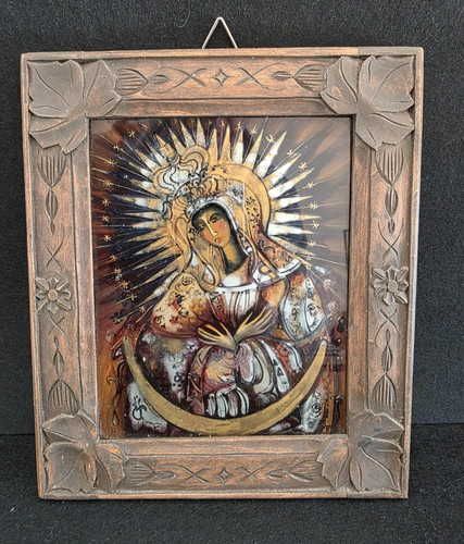 Quadro icona dipinta - icona, vetro
