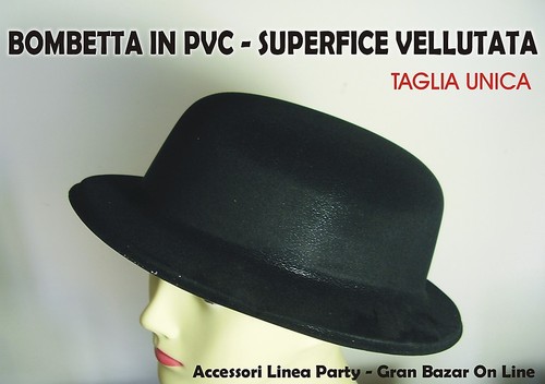 Bombetta nera pvc - nera, effetto