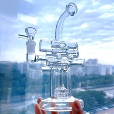 Tubo acqua vetro Matrix Perc riciclatore hookah bong bubbler spesso impianto di fumo 14 mm