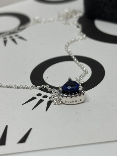 Collana pandora cuore blu con - collana,