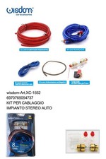 x Kit Cablaggio Impianto Stereo Auto Wisdom XC-1552 Amplificatore Cavi 8 AWG wis
