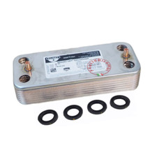 SCAMBIATORE 14 PIASTRE + ORING 61302409-01 CHAFFOTEAUX ARISTON CALDAIA ELEXIA