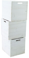 Set 3 scatole in legno bianche
