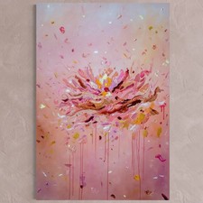 LUSSO dipinto olio 75x110 cm loto quadro olio arte originale di Claudia Andrasescu