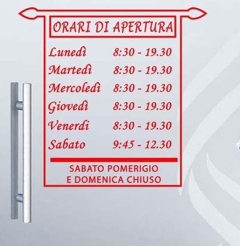 Adesivo negozio vetrina orari - vetrina,