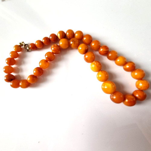 Antica collana corta ambra - ,